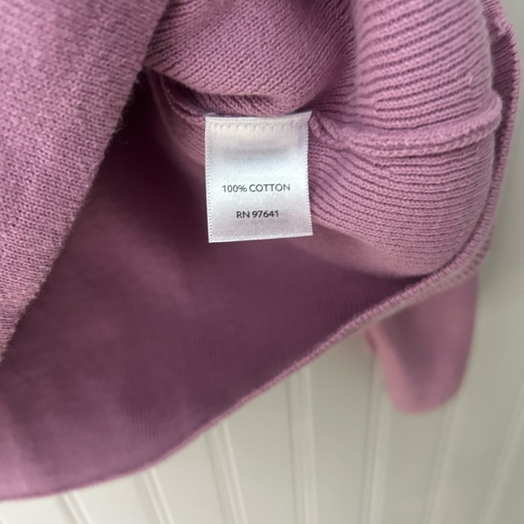 J. Jill Large Mauve Long Sleeve V-Neck Knit Top 100% Cotton - Picture 3 of 4